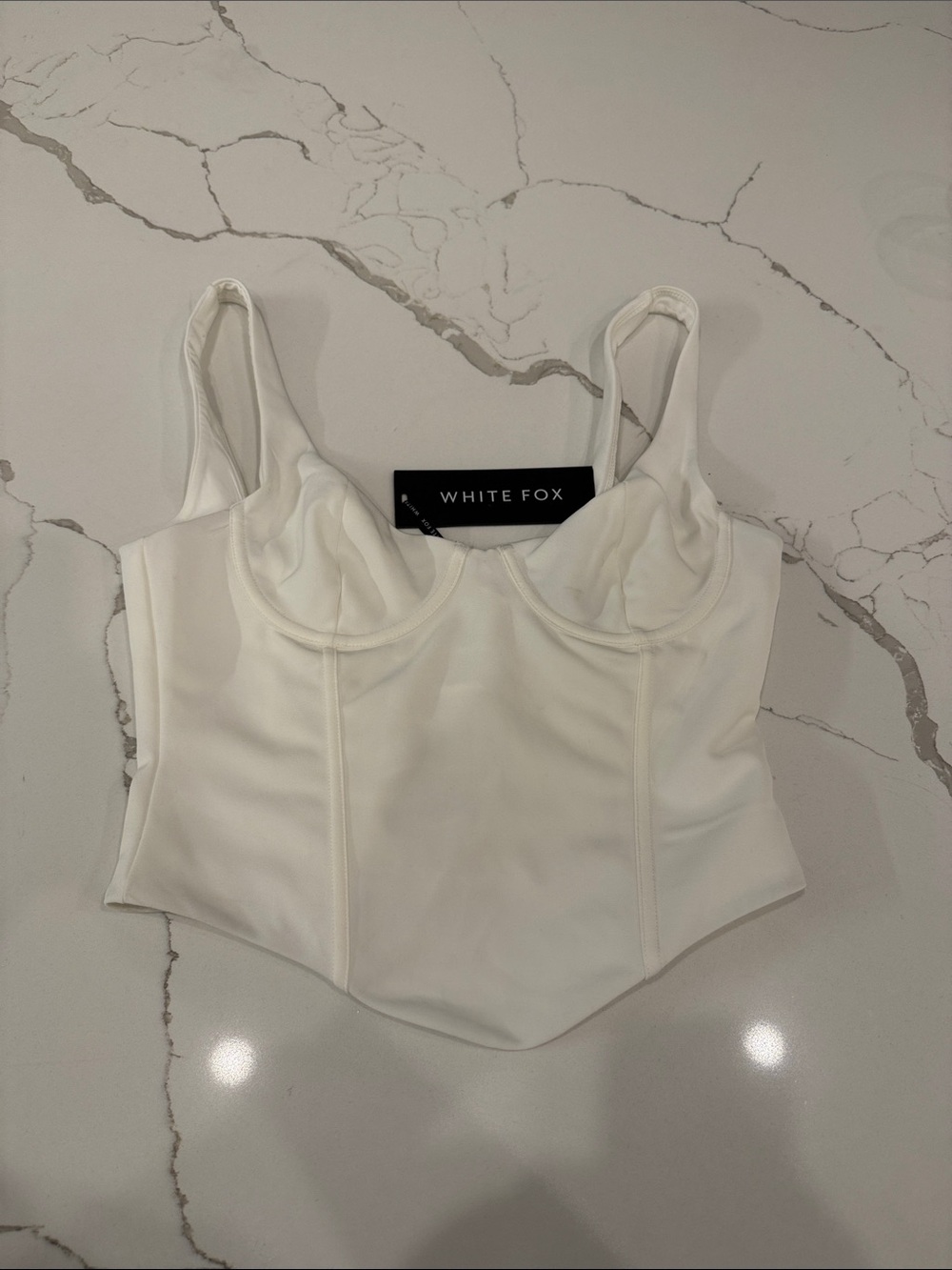 White Fox Boutique white Corset Crop Top